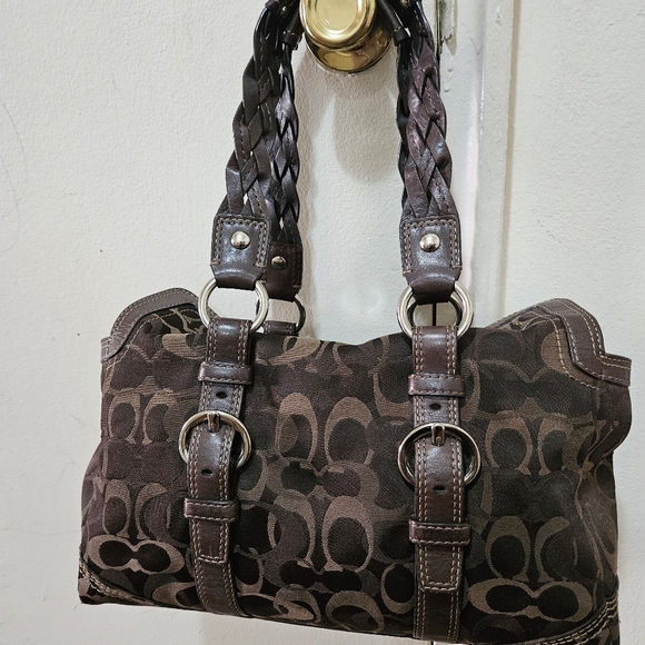 Coach Chelsea Signature Satchel Sateen Shoukdee Bag - Picture 3 of 10